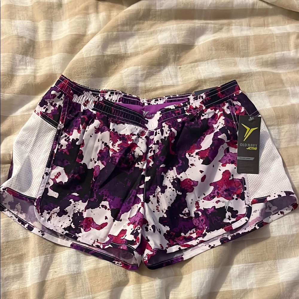 Old Navy Purple and White Athletic Shorts Lightweight Design